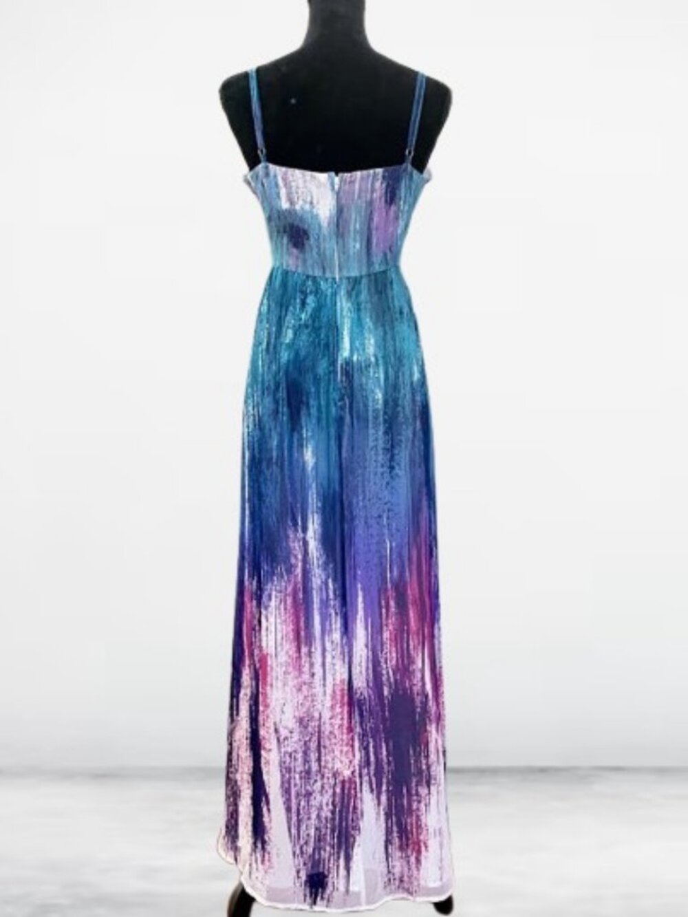 ModCloth Brushstrokes Maxi dress Vibrant spaghetti strap LARGE - Picture 3 of 4